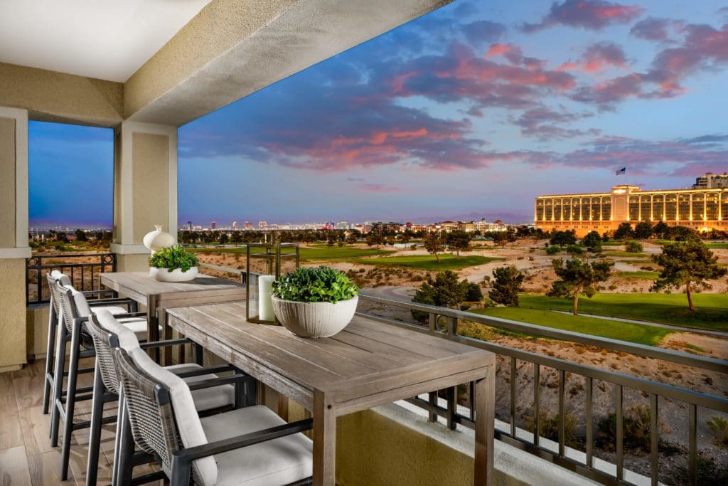 Mira Villa twilight shot at Summerlin